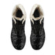 Modern Treble Clef Design Faux Fur Leather Boots Winter Shoes