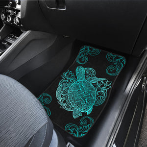 Turtle Front And Back Car Mats - Teal