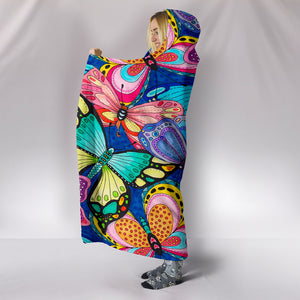 Colorful Butterflies Butterfly Hooded Blanket