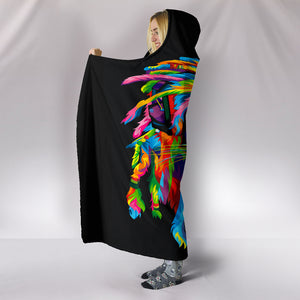 Lion Hooded Cozy Warm Hooded Sherpa And Microfiber Blanket With Hood