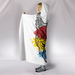 Bulldog Dog - Colorful Cozy Warm Hooded Sherpa And Microfiber Blanket With Hood