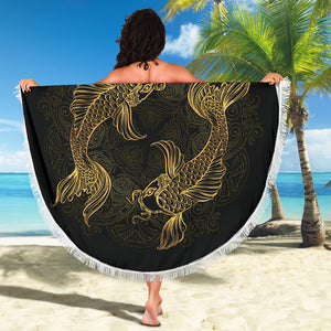 Golden Pisces (Fish) Zodiac Beach Blanket - Freedom Look