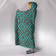 Boho Seamless Blue Pattern Hooded Blanket