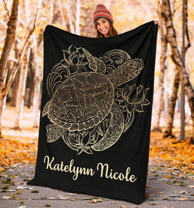 Katelynn Nicole - Personalized Turtle Blanket