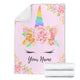 Personalized Unicorn Premium Blanket In Youth And Adult Size