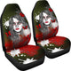 Sugar Skull Red Butterfly - Set of 2 Universal Front Car Seat Covers Protection