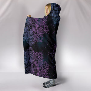 Purple Sun and Moon - Cozy Warm Hooded Blanket