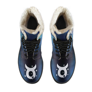 Taurus Horoscope Zodiac Star Sign Faux Fur Leather Boots Christmas Birthday Gift