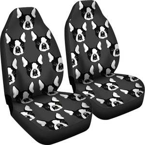 Boston Terrier Dog Car Seat Covers (Set of 2)