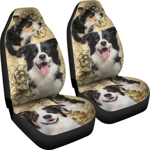Border Collie Dog Car Seat Covers (Set of 2)