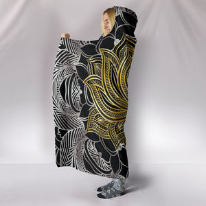 Spiritual Golden Lotus Hooded Blanket