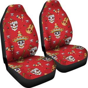 Guitar Sugar Skull Car Seat Covers