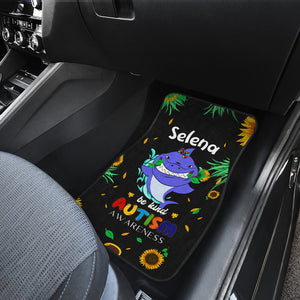 Autism Personalized Awareness Shark - Front and Back Car Mats Gift (Set Of 4)