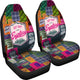 Camping Hiking Mountains - Pink Front Car Seat Covers (Set of 2)