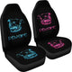 Beware of Pitbull Car Seat Covers Pink & Blue for Kings and Queens