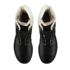 Pisces Zodiac Faux Fur Leather Boots