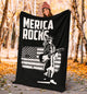 US Independence Day - America Rocks Statue Of Liberty USA Holiday Blanket
