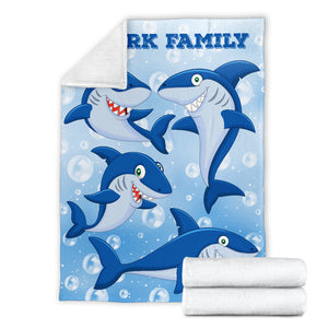 Personalized Shark Family - Premium Blanket