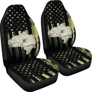 Fishing Camouflage - Set of 2 Universal Front Car Seat Covers Protection