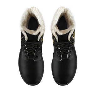 Scorpio Zodiac (Scorpion) Faux Fur Leather Boots