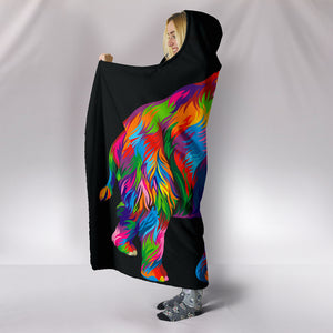 Wooly Mammoth Cozy Warm Hooded Sherpa And Microfiber Blanket With Hood