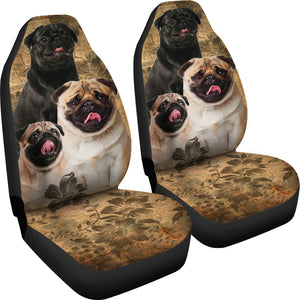 Pug Dog Car Seat Covers (Set of 2)