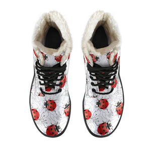 Ladybug Women's Faux Fur Leather Boots