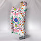 Floral Beadwork Four Clans White Hooded Blanket