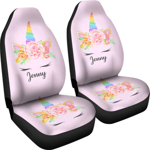 Jenny - Personalized Unicorn Car Seat Cover