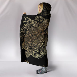 Golden Sea Turtle Hooded Blanket - Freedom Look
