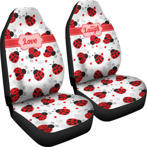 Love Laugh - Personalized Ladybugs Car Seat Covers