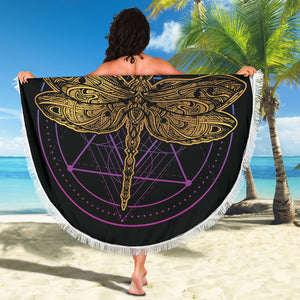 Golden Dragonfly Beach Blanket - Freedom Look