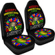 Autism Awareness Sunflower Black Car Seat Cover Dad Mom Gift (Set of 2)