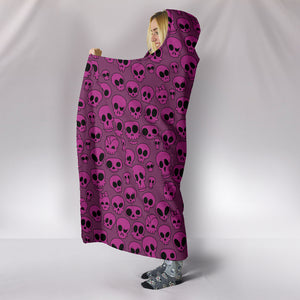 Pink Skulls Hooded Blanket