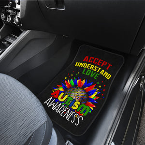 Autism Awareness Sunflower Car Mats Cover Gift (Set of 2)