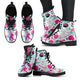 Breast Cancer Awareness Floral - Women's Booties Vegan-Friendly Leather Boots