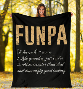 Funpa Meaning Cool Grandpa Premium Blanket