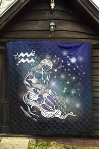 Aquarius Horoscope Premium Quilt Blanket Twin Queen King Size Birthday Gift