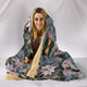 White Lotus Dragonfly Hooded Blanket