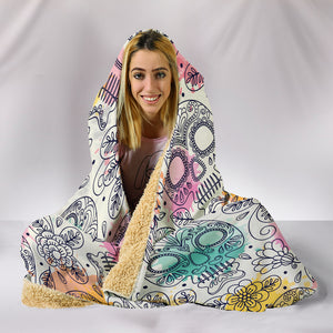 Pastel Sugar Skull Hooded Blanket