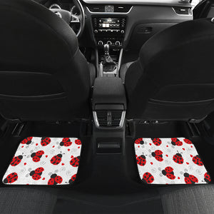 Personalized Ladybug Front And Black Car Mats (Set Of 4)