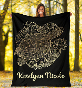 Katelynn Nicole - Personalized Turtle Blanket