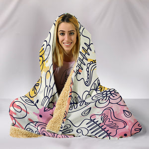 Pastel Sugar Skull II Hooded Blanket