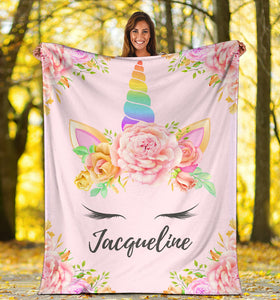Jacqueline - Personalized Unicorn Blanket
