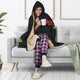 Skull Couple Roses (Black) - Hooded Blankets