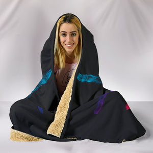 Tarantula Cozy Warm Hooded Sherpa And Microfiber Blanket With Hood
