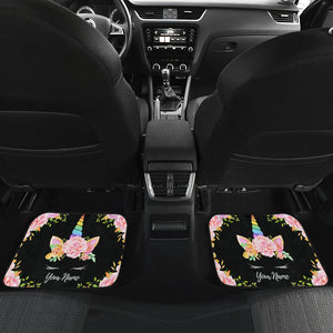 Front And Back Unicorn Car Mats (Set of 4) - Black Style