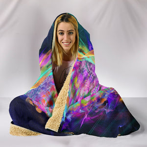 Electric Owl Cozy Warm Hooded Sherpa And Microfiber Blanket With Hood