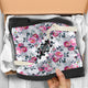 Floral Grey Roses & Peonies - Faux Fur Leather Boots