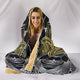 Spiritual Golden Lotus Hooded Blanket